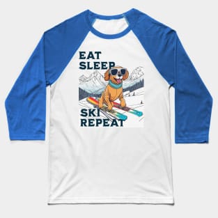 Eat Sleep Ski Repeat Baseball T-Shirt